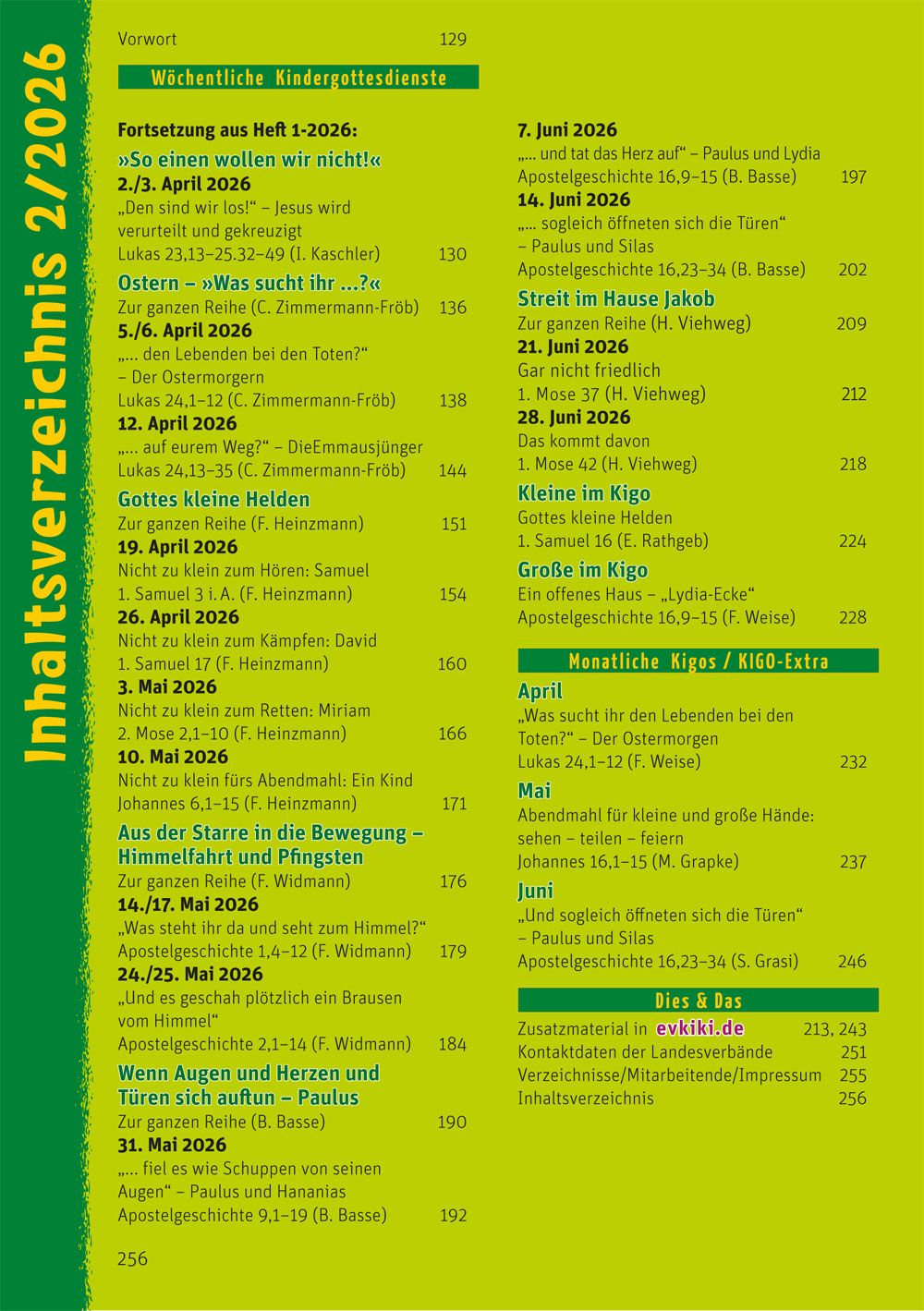 "Ev. Kinderkirche" Ausgabe 2/2026