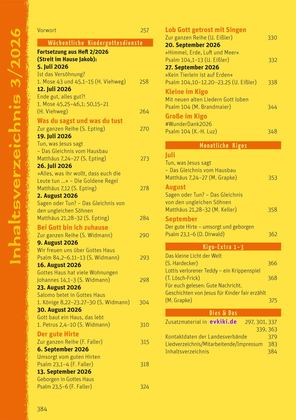 "Ev. Kinderkirche" Ausgabe 3/2026