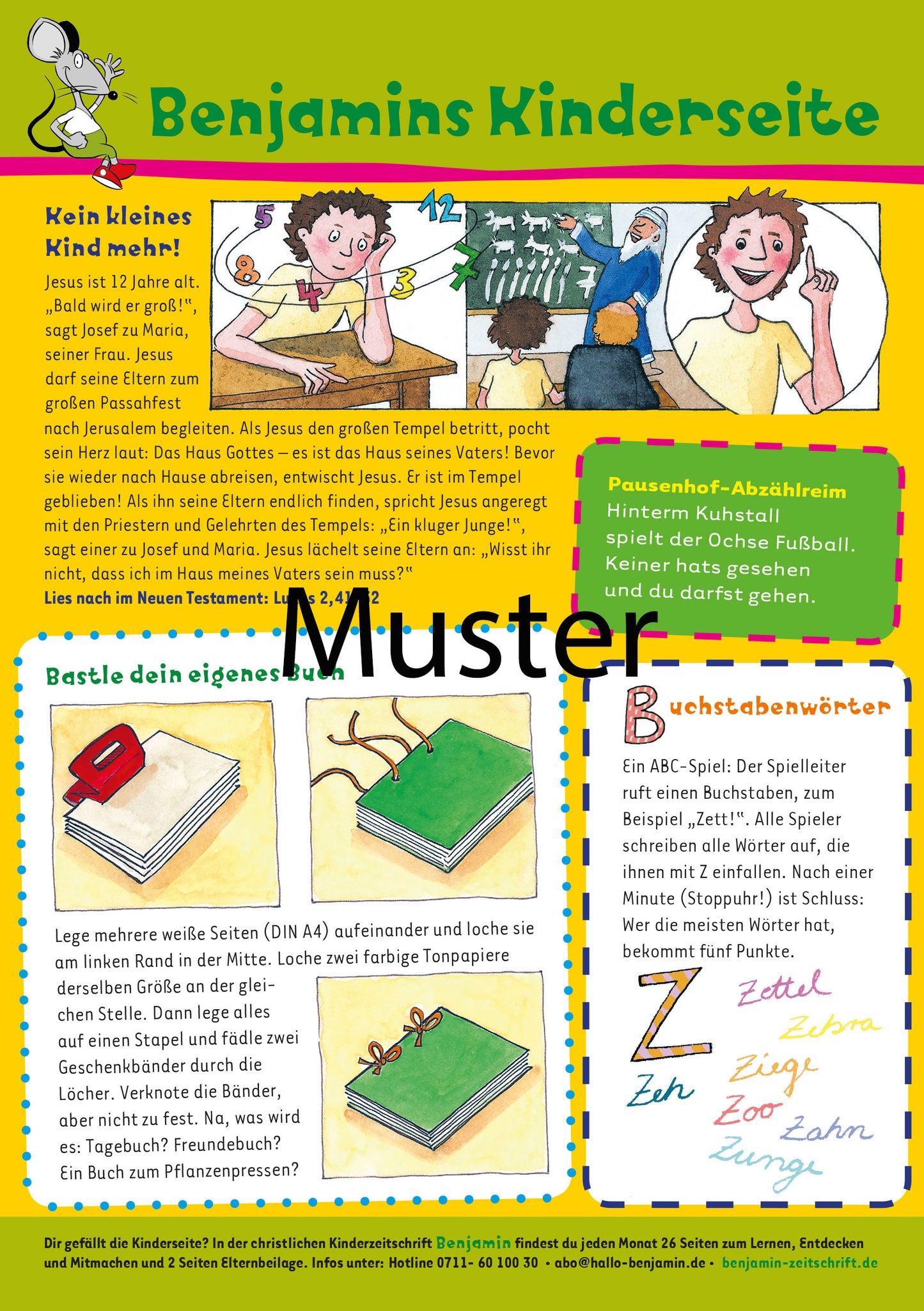 Benjamin Gemeindebriefseite: Schule