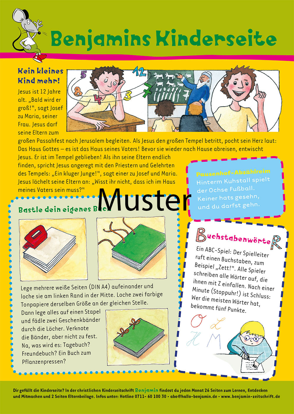 Benjamin Gemeindebriefseite: Schule