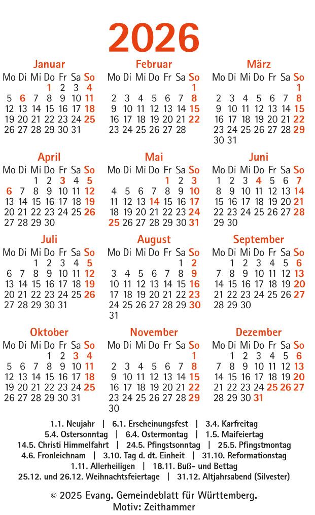 DIE JAHRESLOSUNG 2026 – MINIKALENDER