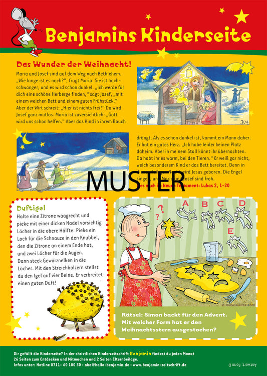 Benjamin Gemeindebriefseite: Advent