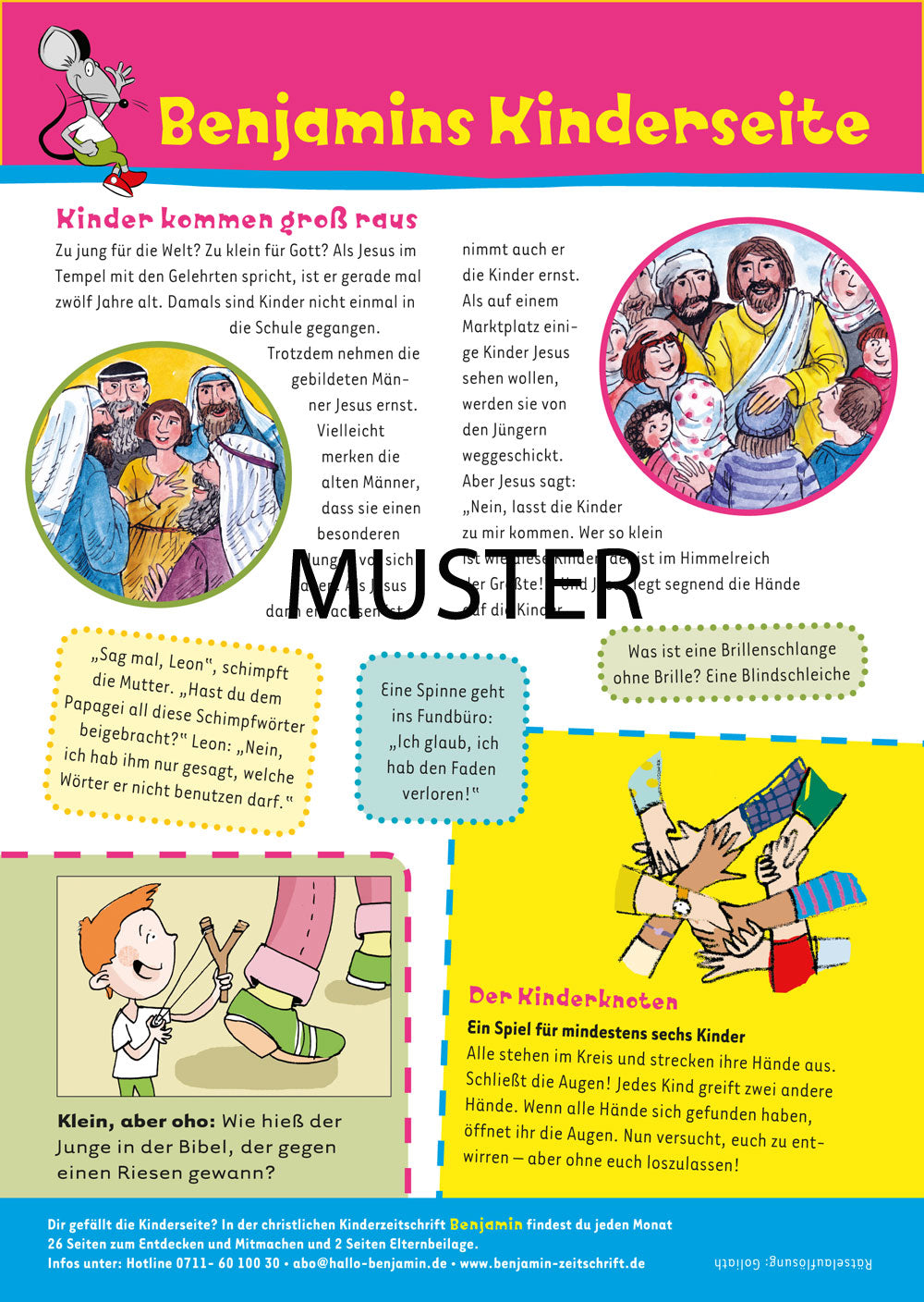 Benjamin Gemeindebriefseite: Kindersegnung