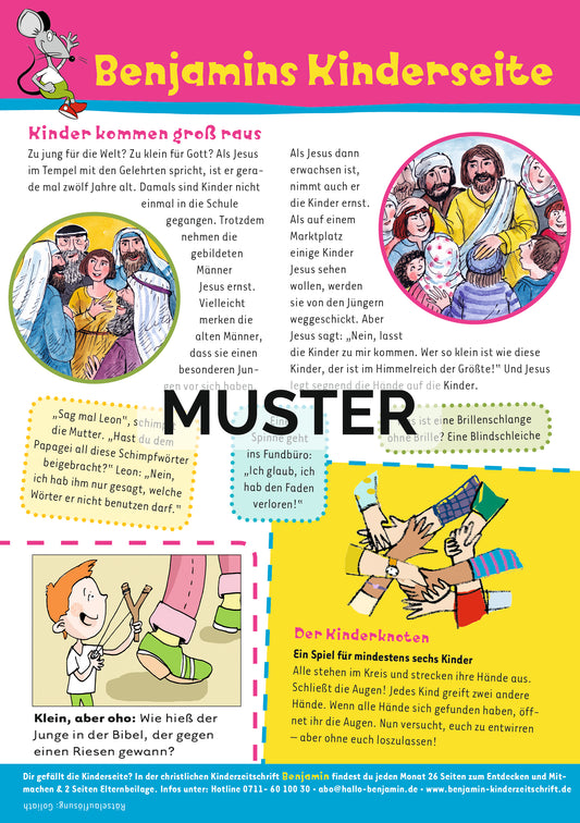 Benjamin Gemeindebriefseite: Kindersegnung