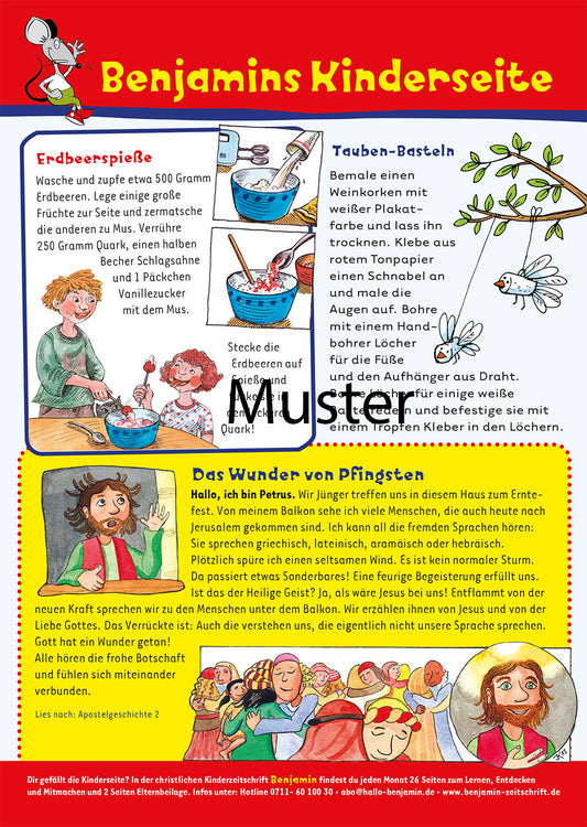 Benjamin Gemeindebriefseite: Pfingsten