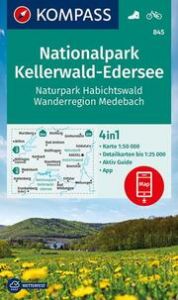 KOMPASS Wanderkarte 845 Nationalpark Kellerwald-Edersee, Naturpark Habichtswald, Wanderregion Medebach 1:50.000  9783991212379