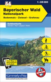 Nationalpark Bayerischer Wald Nr. 54 Outdoorkarte Deutschland 1:35 000 Hallwag Kümmerly+Frey AG 9783259025543