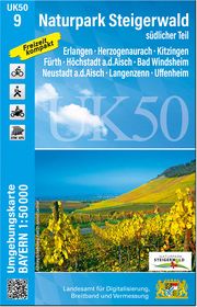 UK50-9 Naturpark Steigerwald, südlicher Teil Landesamt für Digitalisierung Breitband und Vermessung Bayern 9783899339925