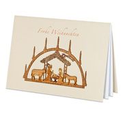 Weihnachtskarte mit Holzintarsien 'Frohe Weihnachten'  4260653746298